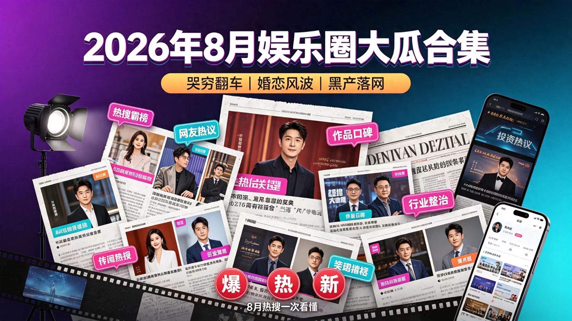 八月娱圈接连爆猛料，多桩悬而未决的绯闻，至今无人正面回应